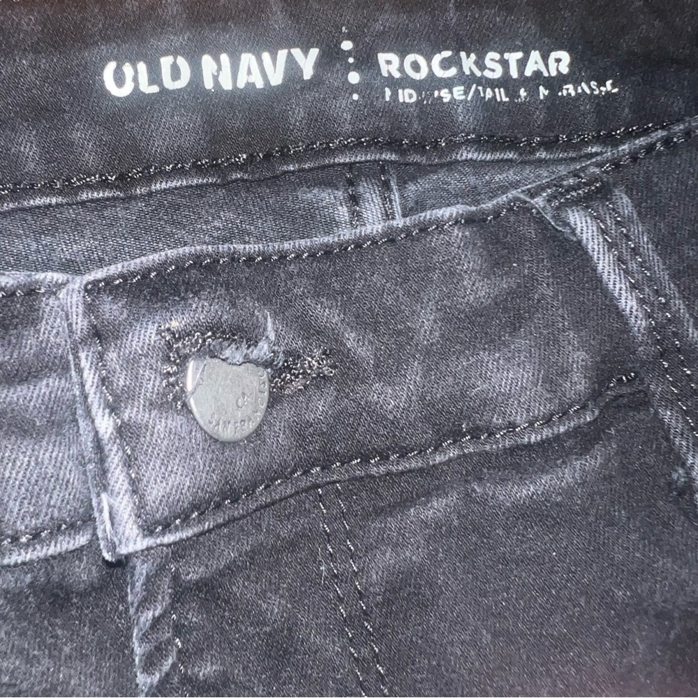 Old Navy Rockstar Black Slim Fit Pants Skinny Jeans Stretch Denim Size 12 - Picture 9 of 9